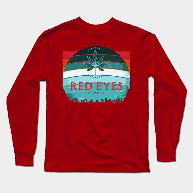 Red Eyes, Big Smile (red text) Long Sleeve T-Shirt by PersianFMts